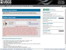 Tablet Screenshot of internal.aquatic.biodata.usgs.gov