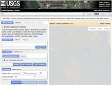 Tablet Screenshot of earthexplorer.usgs.gov